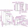 Bathroom Furniture Set 3 Pcs Black Oak Effect Wood Based Material