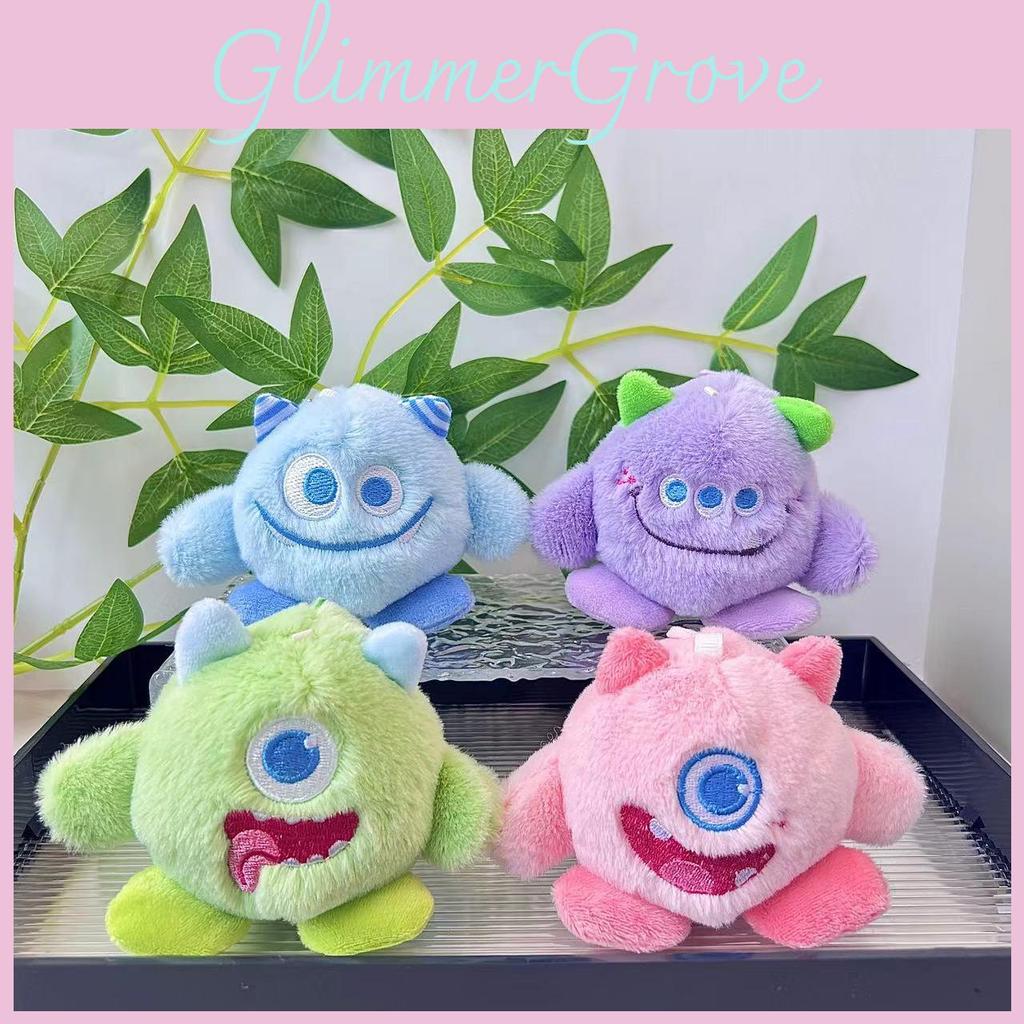 Eyed Charming Three Plush Monster Keychain Cute Backpack Pendant Adorable Toy Gift