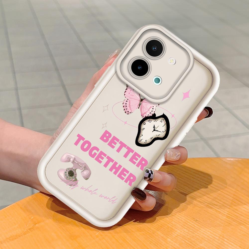 For Huawei P50 Pro P40 Lite Honor 8X 9X X9 Tecno Spark Go Infinix Smart 8 Vivo V29 V30 Y02 Y16 Cartoon Cute Butterfly Pattern Soft Silicone Phone Case