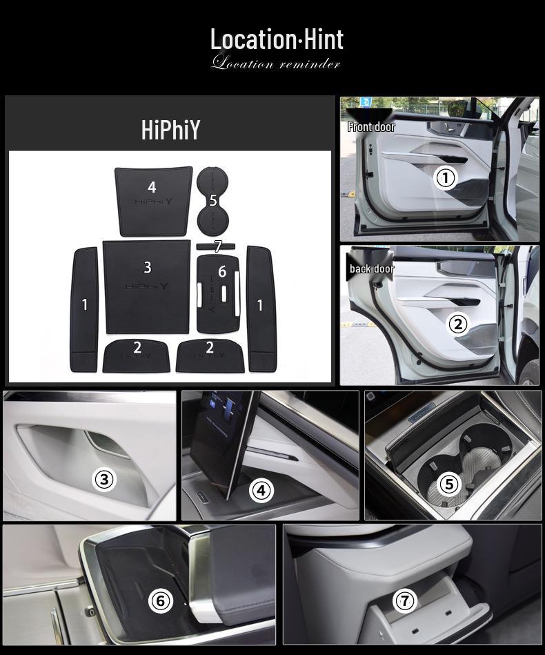 HiPhi Y Podložky do přihrádek ve dveřích a držáků nápojů - Příslušenství na míru