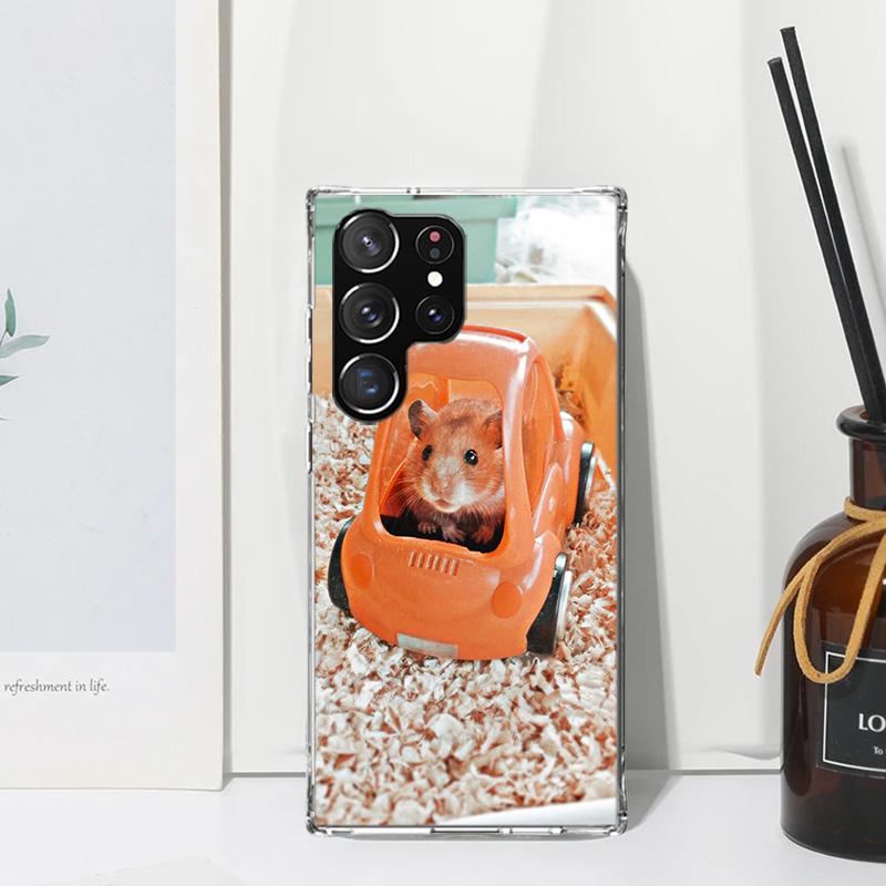 Cute Lovely Pet Hamster Phone Case For Samsung Galaxy S25 S24 S23 S22 Ultra S21 FE S20 Plus S10 + S10E Art Fundas Back Cover S24