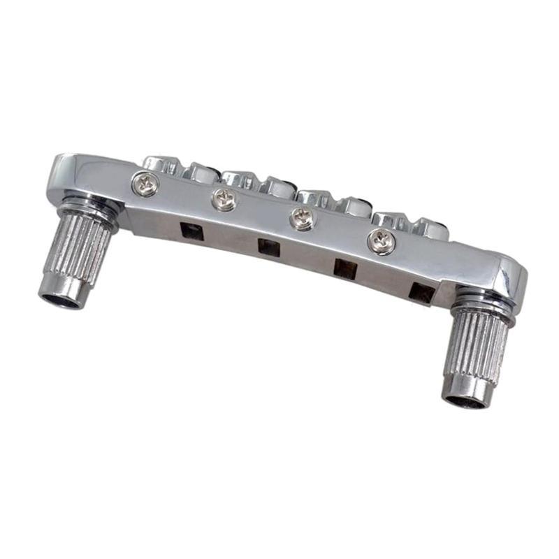 Guitar Roller Bridge with Studs,Allen Wrench Replacement Electric Guitar Part Accessory for LP Style 4-String Guitar