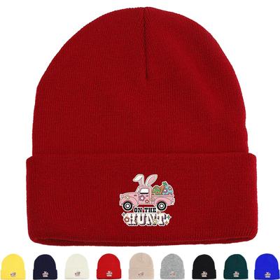 Easter Egg Pickup Truck Winter Knit Cap Beanie, Man Cap Stretchable Soft Hip Hop Bonnet Knitted Hat Beanie