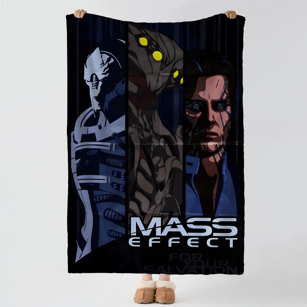game M-Mass Effect-t Throw Thick Comfort Flannel Quilt, Multi-scene Use Indoor Outdoor Daily Nap