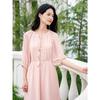 Jiuzi Anna Kou Laziness Wave and Ethnic Style Laisel Waist Dress Women's 2025 Summer New Style