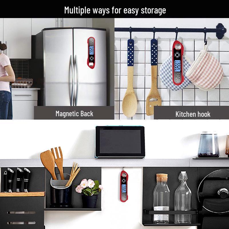 Foldable Waterproof Dual Probe BBQ & Meat Cooking Thermometer