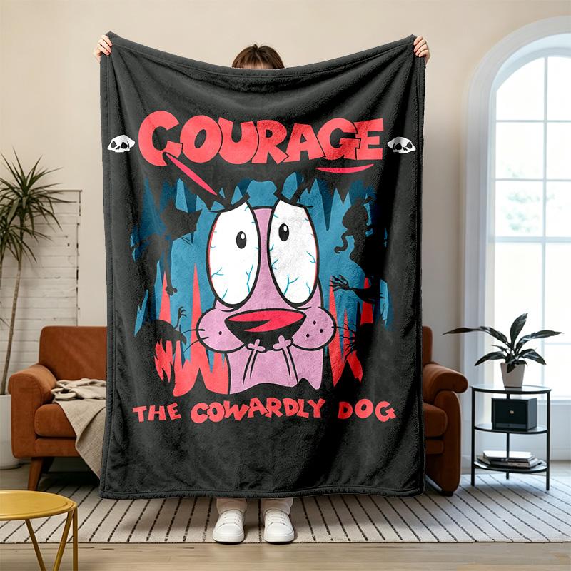 Courage the Cowardly Dog Soft and Comfortable Flannel Suitable for Sofas Living Rooms Outdoor Camping Travel and Also Makes a Great Anniversary Gif