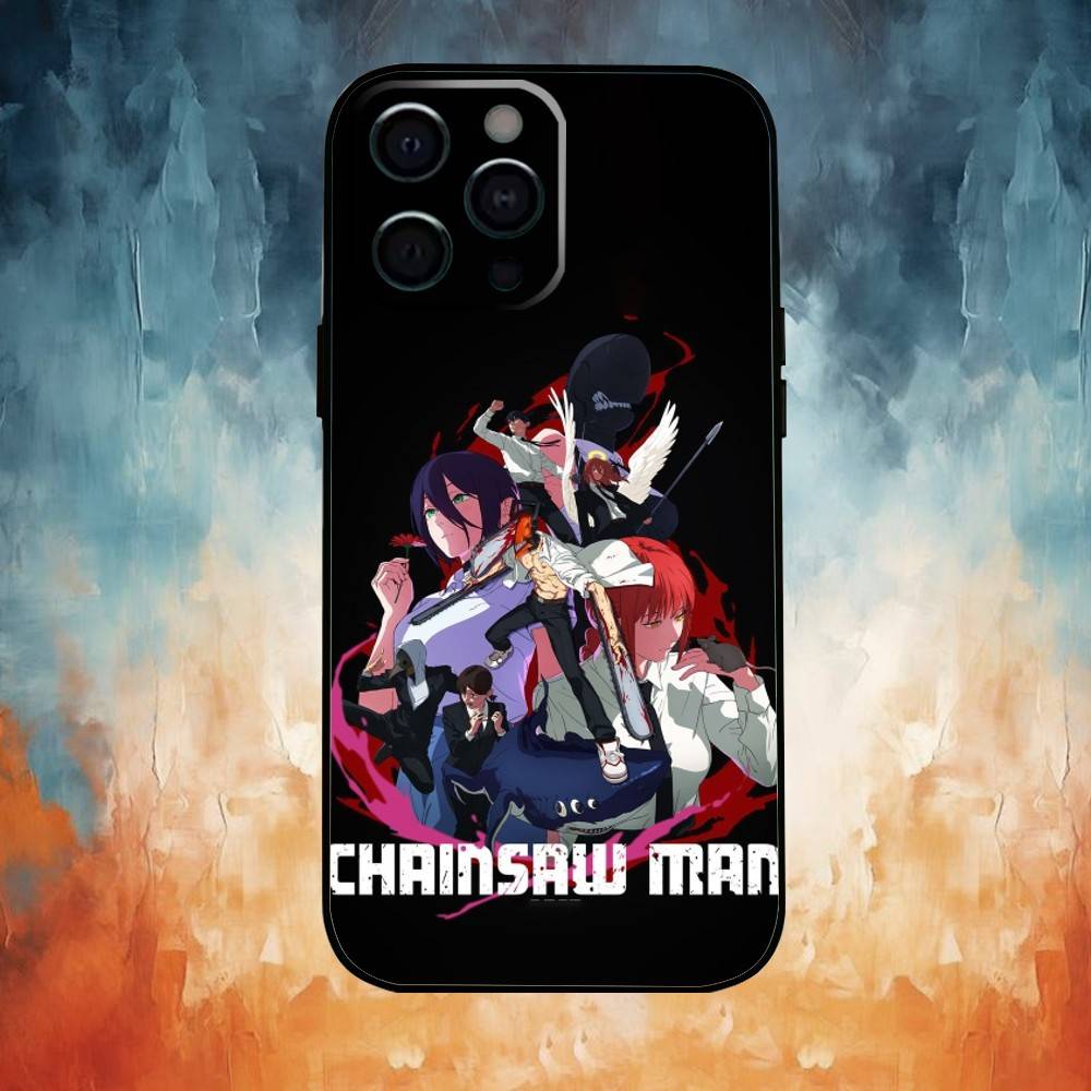 Custodia per Telefono C-Chainsaw Man R-Reze Arc Per iPhone17,16,15,14,13,12,11 Plus,Pro Max Copertura Nera Morbida