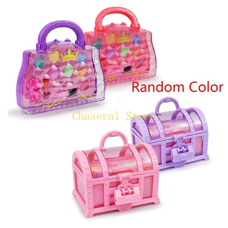 E7Ce Princess Jewelry Box Girl For Play House Jewelry Box Tie For Head Hairpin Toy Girl Dressing Up Make-Up Toy Suitcase