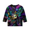 Print Tops For Youth Girls Round Neck 3/4 Sleeves T-Shirts Trendy Tops Outfit Tees