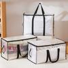 Yousheng Large Quilt Storage Bag Clear Storage Bin with Lid Reinforced Handles Waterproof Foldable Moving Storage Bags Totes for Clothes Packing