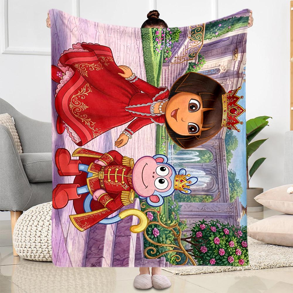 Dora Explorer Blanket Soft & Cozy Suitable for Office Chair Livingroom Bedding Four Seasons Multipurpose Playful Design