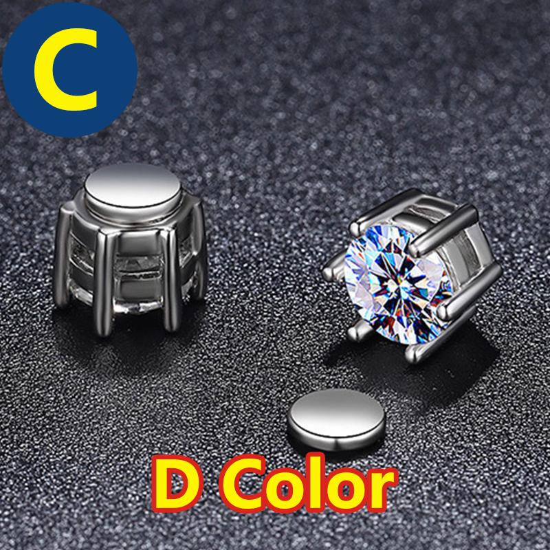 Moissanite Stud Earrings for Women Purple/Green Women Moissanite Stud Earrings No Ear Holes Women's Moissanite Magnet Earring