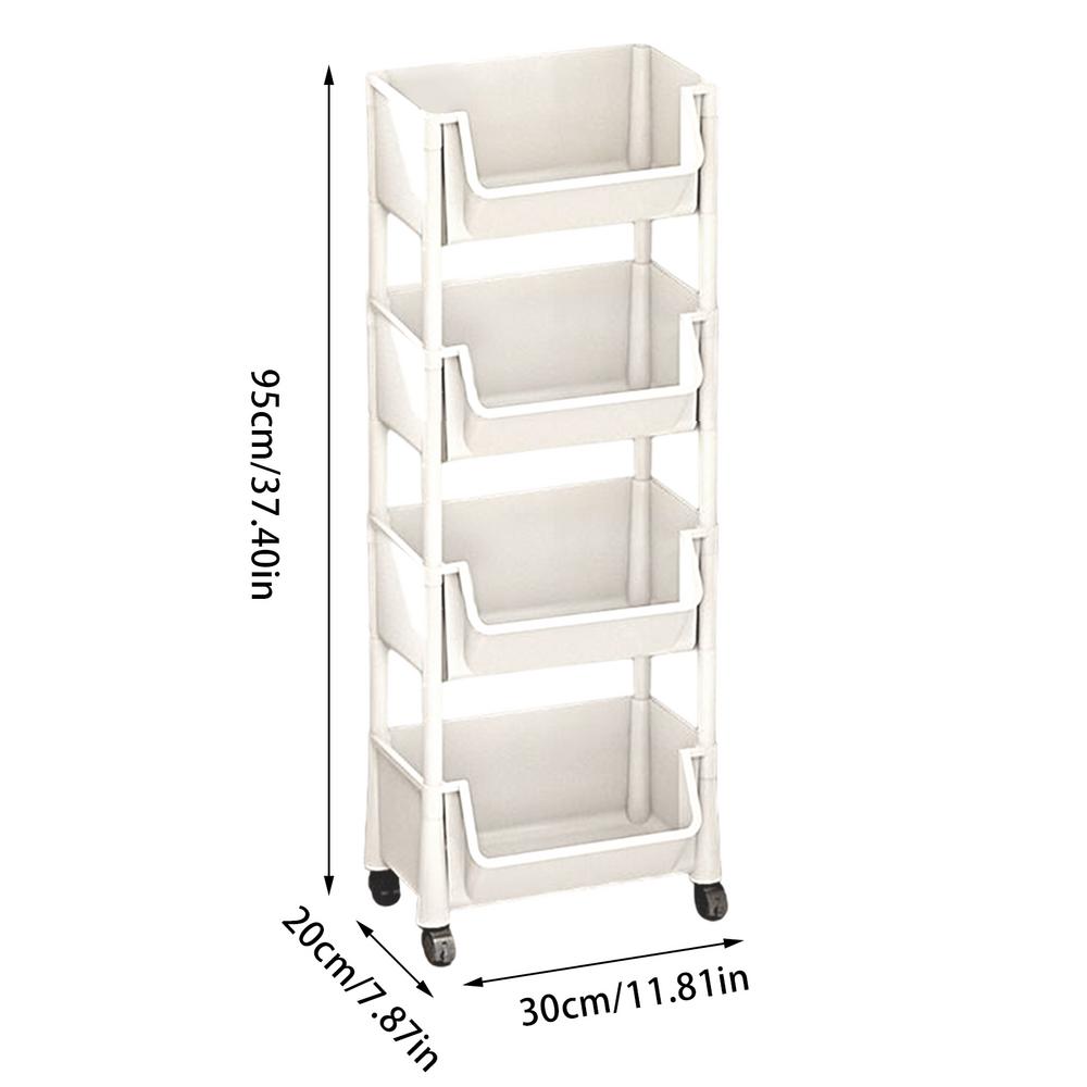 

Rolling Utility Cart Kids Book Storage Rolling Cart Large Capacity Toys Stationery Snacks Organizer For Small Rooms Narrow