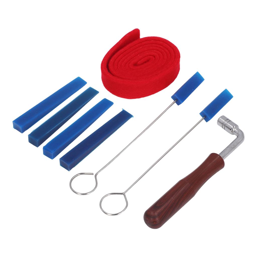 8PCS Set Professional Piano Tuner Kit Universal Piano Tuner Hammer Mute Kit for Students