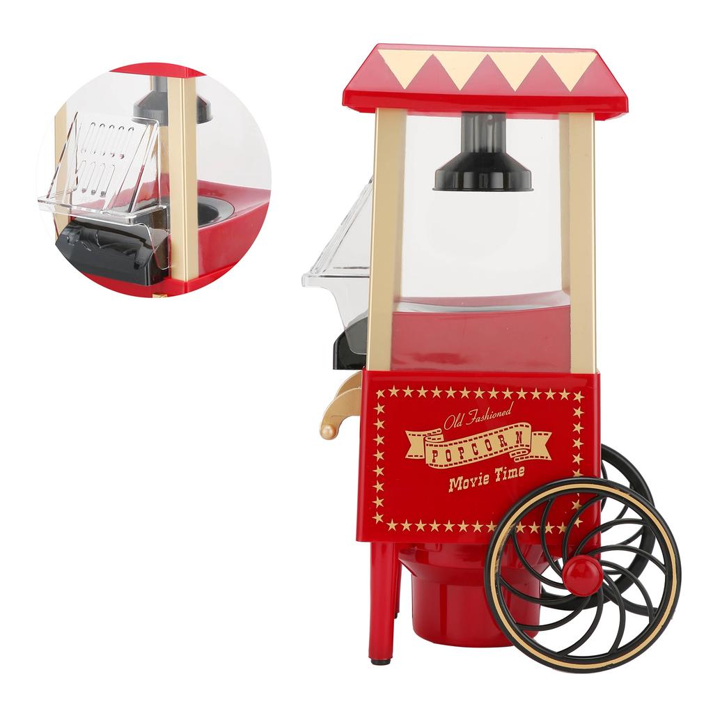 Red Retro Model Automatic Popcorn Machine Household Corn Popper for Party Birthday GiftUK Plug 220V