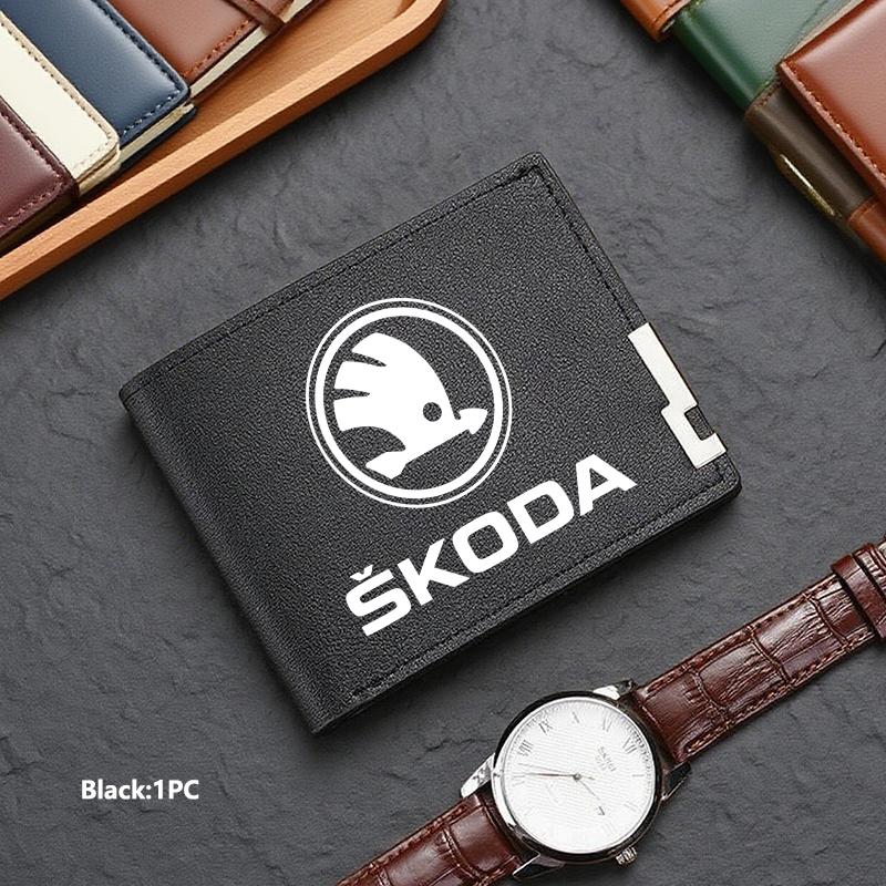 TTJJ2 Men Wallet ID Credit Card Holder License Bag Gift Accessories For Skoda S Kodiaq Octavia 2 3 Yeti Karoq Rapid Fabia VII VRS