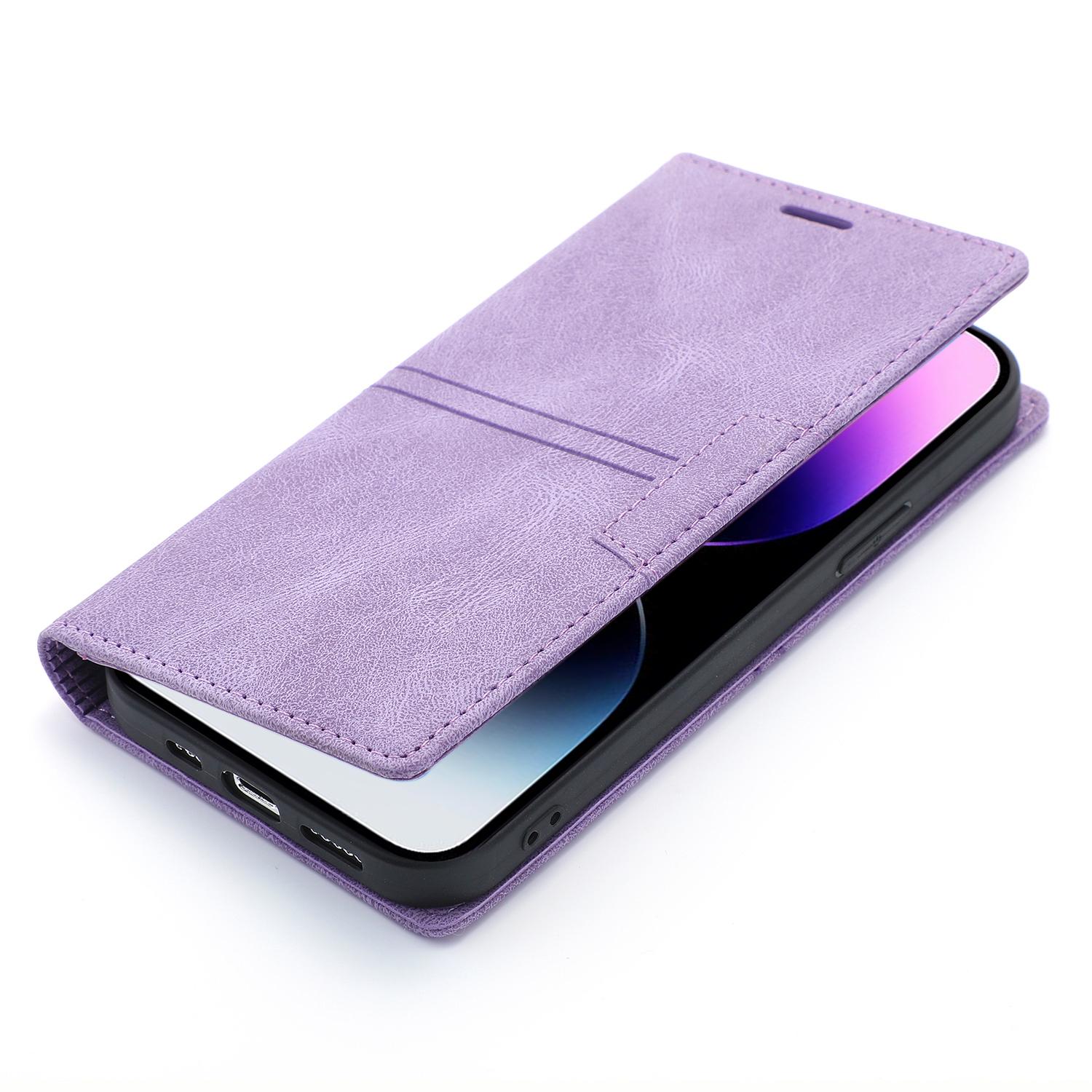 

Flip Leather Case for for iPhone 17 Air 16 15 14 Pro Max 13 11 12 XS Max XR 16E 8 7 Plus SE Magnetic Wallet Card Phone Cover iPhone X or XS фіолетовий