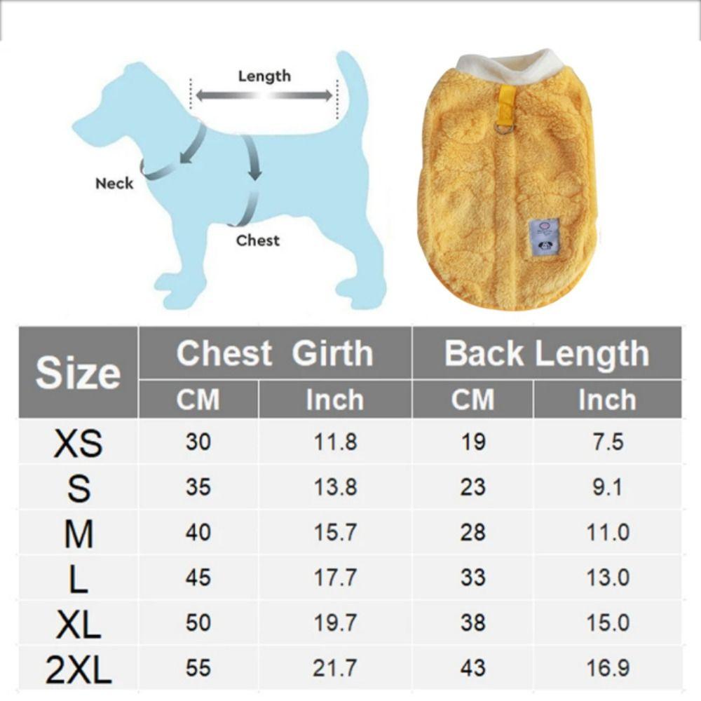 Warm Winter Warm Dog Vest Velvet Pet Traction Buckle Clothing Autumn Dog Pullover  for Cats/Kitten