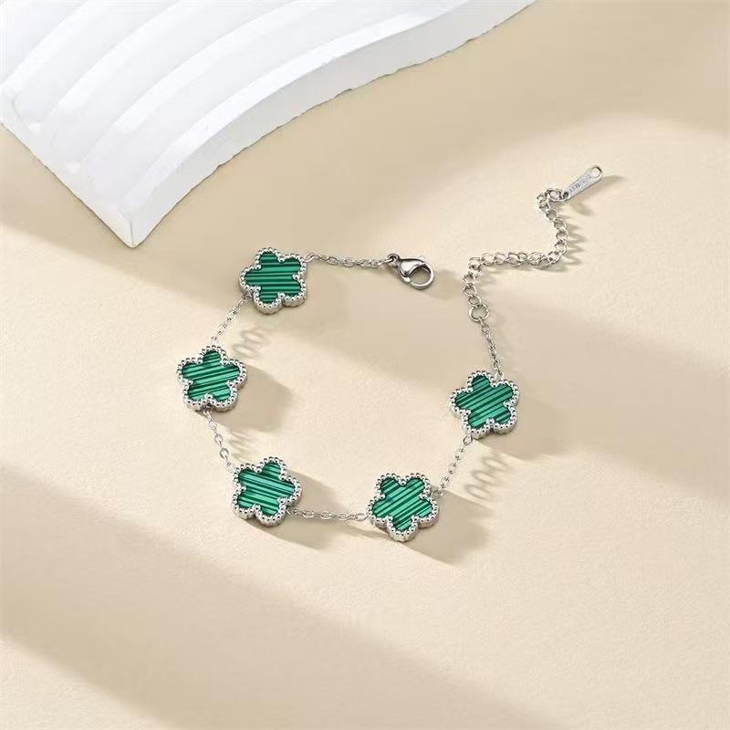 Stylish Four-Leaf Clover Stainless Steel Bracelet