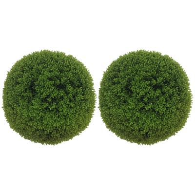 2-Piece Boxwood Ball Set, Artificial Plants, Indoor Plant with UV Protection, Decorative Plant, for Indoor, Outdoor, Green