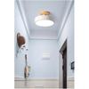 Nordic Log Round LED Semi-flush Mount Ceiling Light - Modern Dimmable Circular Hallway Light Fixture In White, Green, Gray, or Pink | Rustic Kitchen