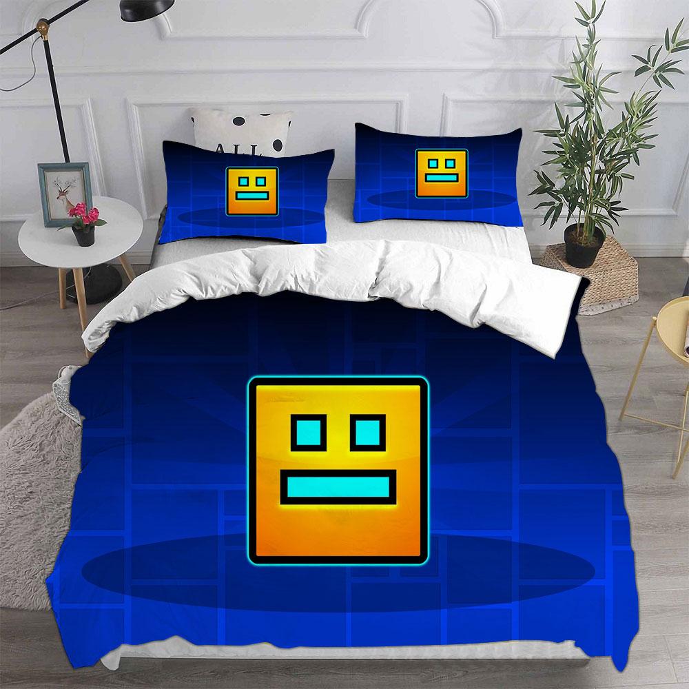 Geometry Dash Bedding Sets Comforter Quilt Bed Cover Duvet Cover Pillow Case 2-3 Pieces Sets Bedroom Decoration Home Supplies