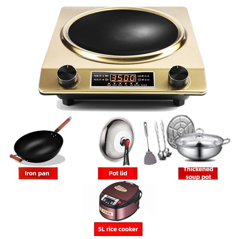 3500W Commercial High Power Concave Electromagnetic Stove Hotpot Stir Frying Induction Cooker Home Kitchen Cooking Appliances