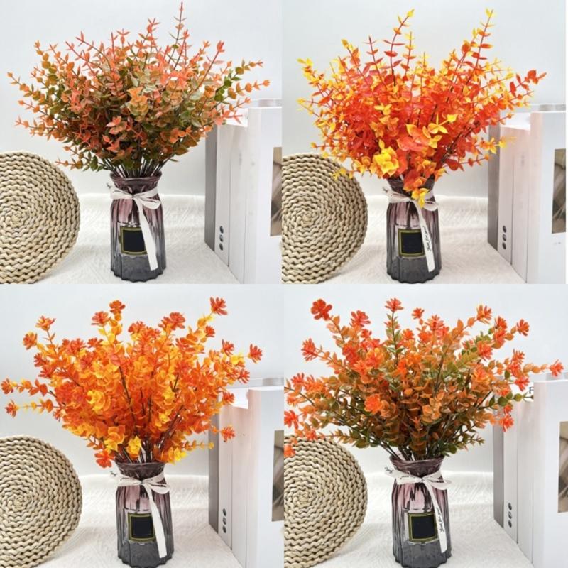 12Pcs Faux Eucalyptuses Leaves Stems for Home Decoration and Florals Arrangements Desk Centerpieces Party Supplies