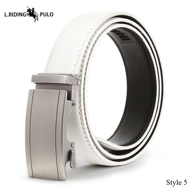 Pánský kožený opasek s automatickou sponou, businessový univerzální kožený opasek ke kalhotám