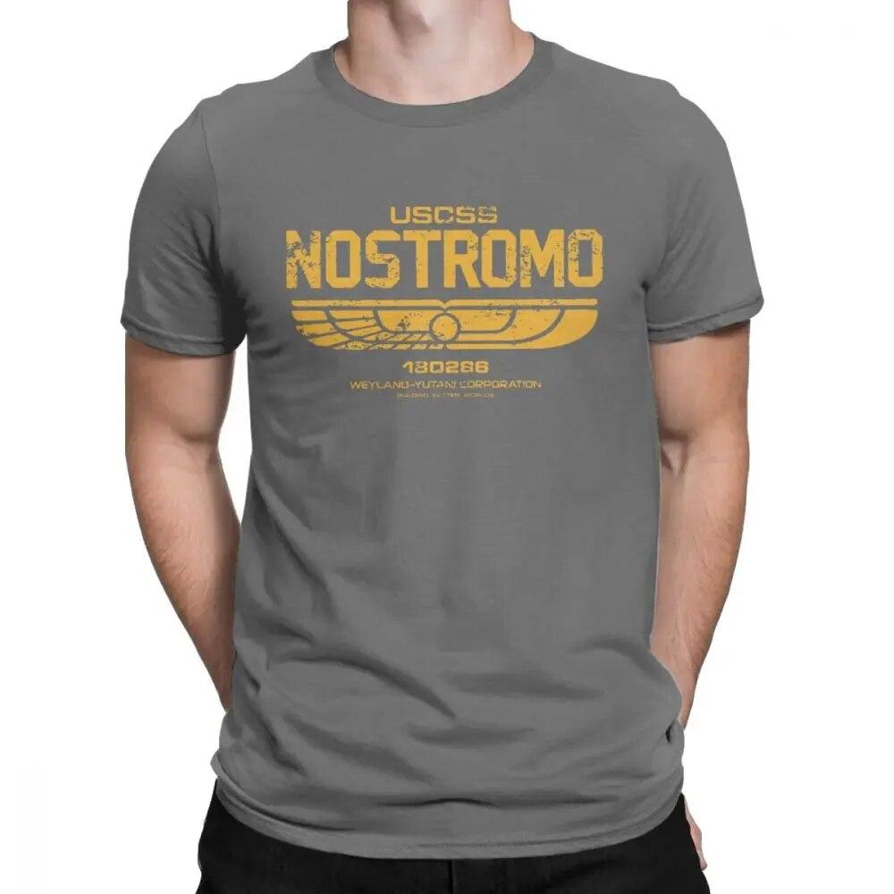 Tricouri unisex Alien Weyland Yutani CORP Nostromo Crew Tricouri USCSS din bumbac pur Uimitoare cu mânecă scurtă Tricouri cu gât crew Tricouri cadou