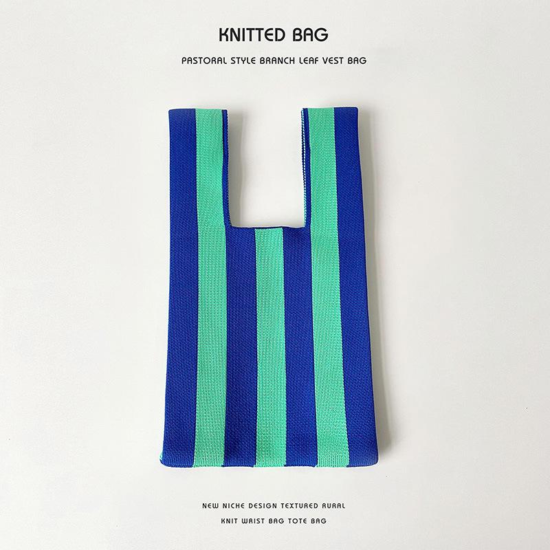 Colorful Knitted Handbags: Women's Fashion Shoulder Bags & Vest Waistcoat Styles