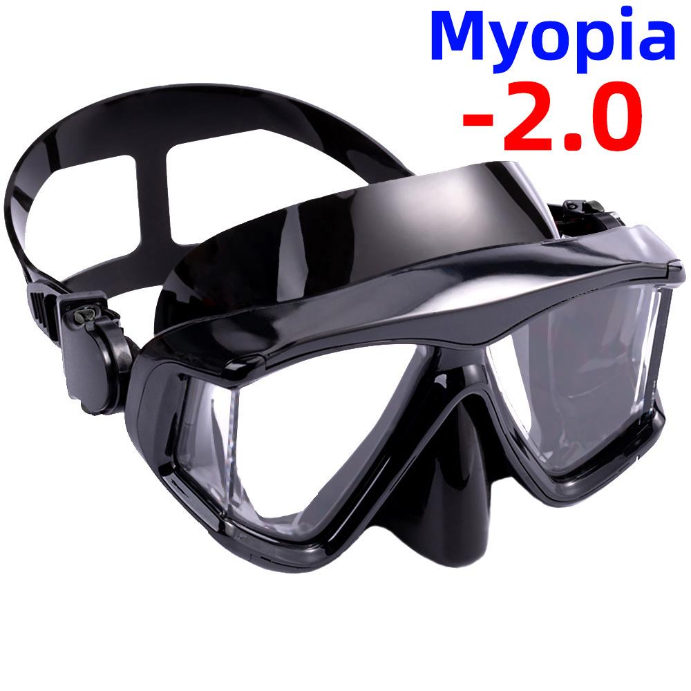 Optische Myopie-Schnorchel-Tauchmaske, Schwimmbrille, kurzsichtige Ausrüstung, Panorama-Weitsicht, Erwachsene, Jugendliche – 1,0 bis 6,0