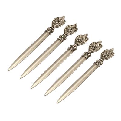 5Pcs Letter Opener Retro Envelope Slitter Lightweight Zinc Alloy Mail Opener for   Home School Flower Pattern
