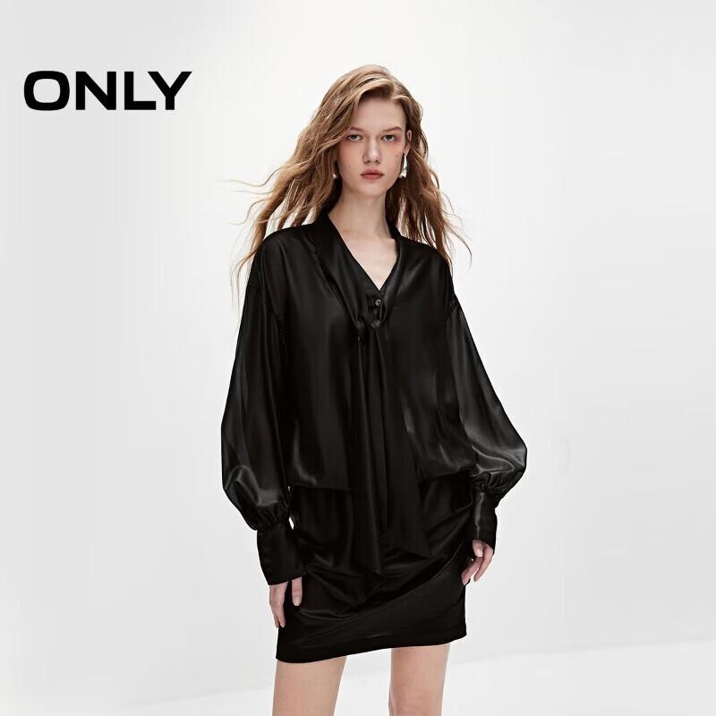 ONLY 2024 Summer V-Neck Tie-Waist Mini Dress