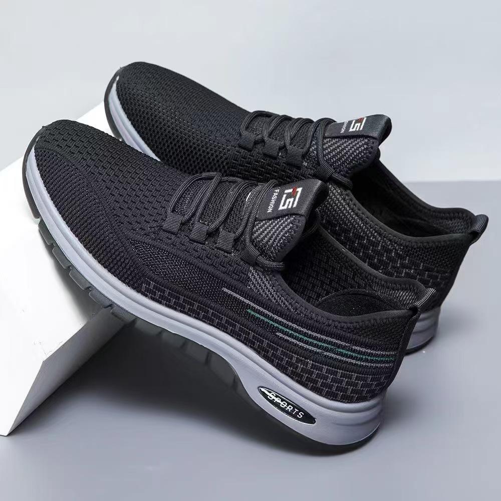 Herren Einzel Baumwolle Atmungsaktiv Hosenschlitz Gewebtes Mesh, Herren Leichte Sport Laufschuhe