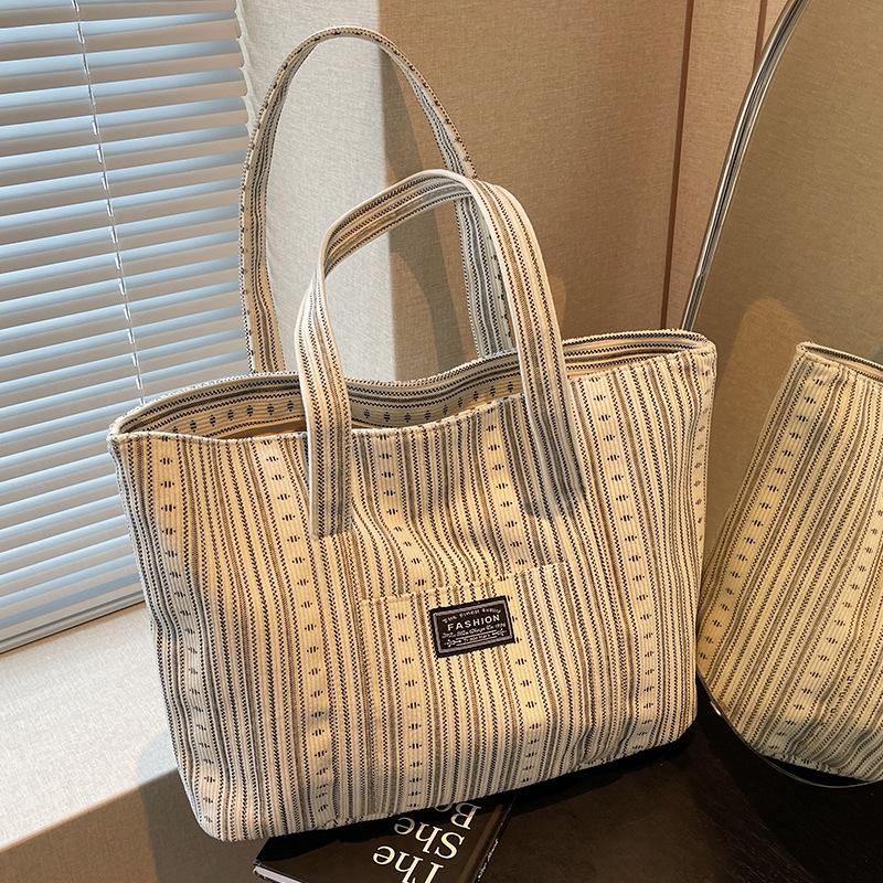 Large Capacity Cloth Bag Women's Bag Autumn and Winter New Commuting Tote Bag Ins College Students' Class One-shoulder Handbag
