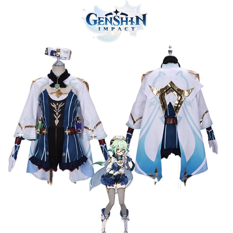 Genshin Impact Sucrose Cosplay Costume Hat Fancy Dresses Halloween Outfits