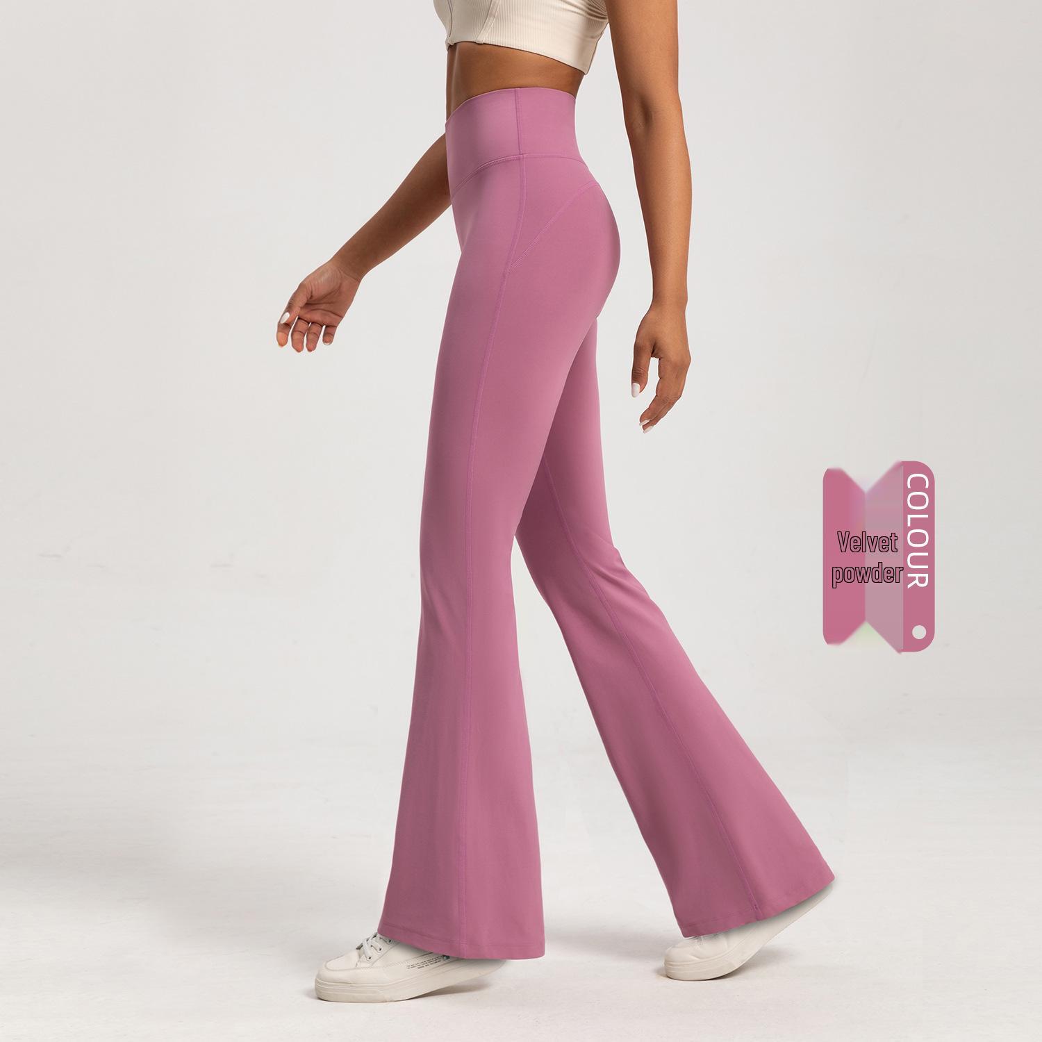 Lulu High-Waisted Plus Velvet Flare Pants - Women s Nude Slim Fit, Warm Yoga Fitness for Autumn/Winter S