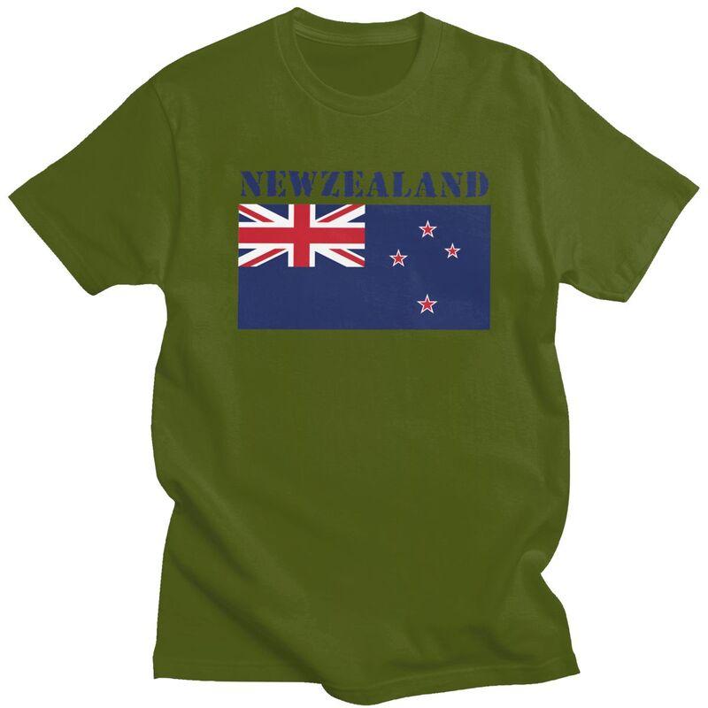 Custom New Zealand Flag T Shirt for Men Pure Cotton Tshirt Casual Tee Tshirt Clothing