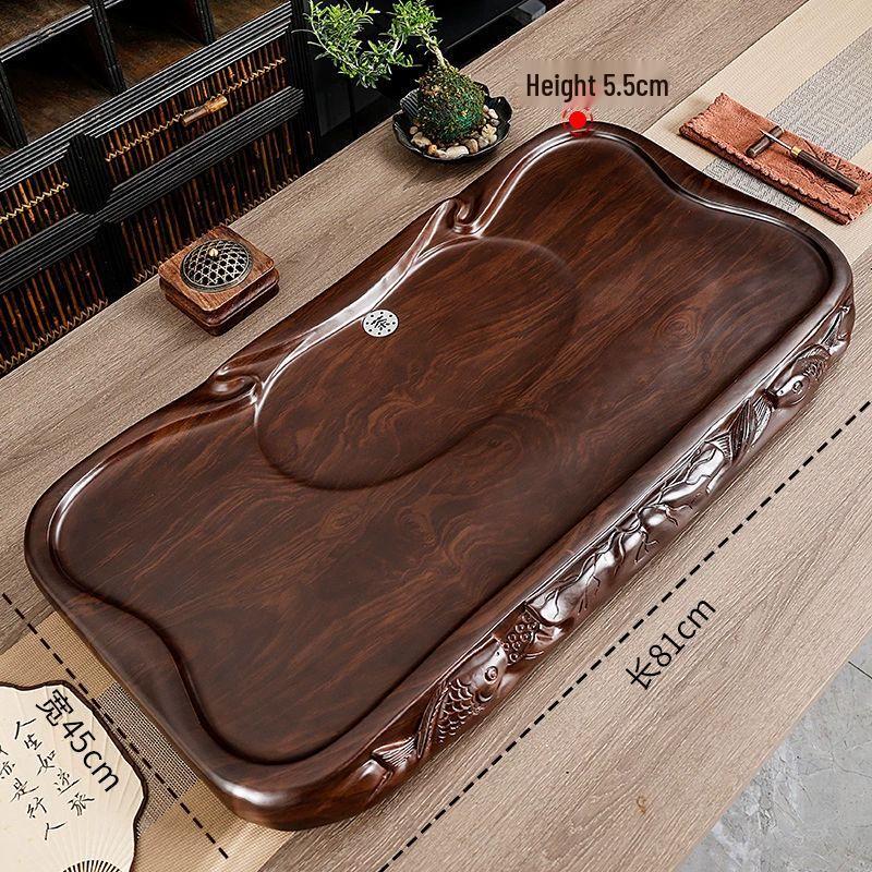 Solid Wood Drainage Tea Tray with Drawer