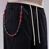 Elegante Catena per Pantaloni in Metallo con Design a Cuore Rosso con Perline Catena per Pantaloni Gotica Decorazione per la Vita Gioiello di Moda Unisex