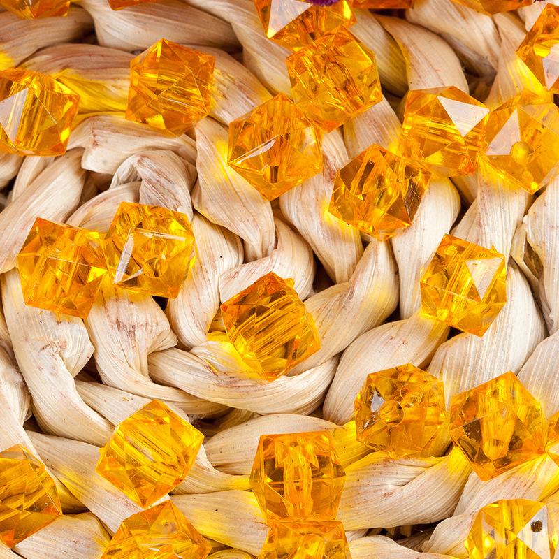 8-12mm Transparent Acrylic Square Loose Beads for DIY Beading Crafts
