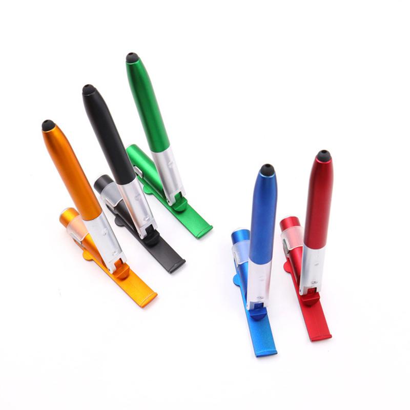 4-In-1 Multifunction Ballpoint Pen Led Light Foldable Phone Stand Night Reading Writing Pencil For Office School Students