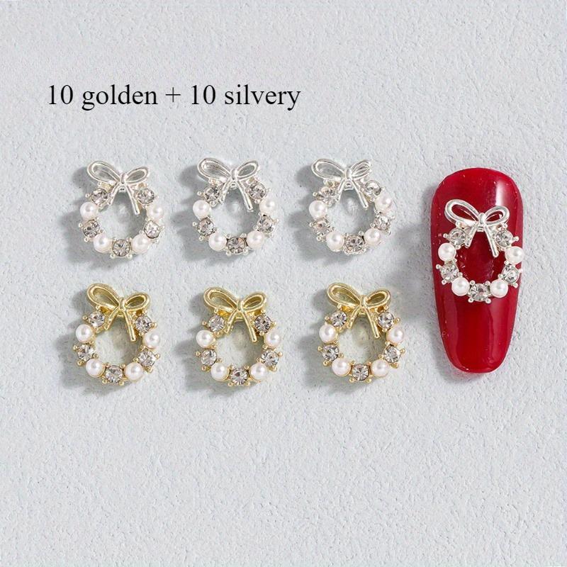 20pcs Sparkling Rhinestone Faux Pearl Charms - Beading & Jewelry Making Essentials for Phone Case, Nail Art, and DIY Accessories