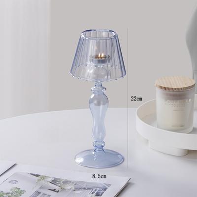 European Transparent Desk Lamp Shaped Glass Candle Holder Retro Candle Holder Home Decoration Accessories Wedding Party Decor