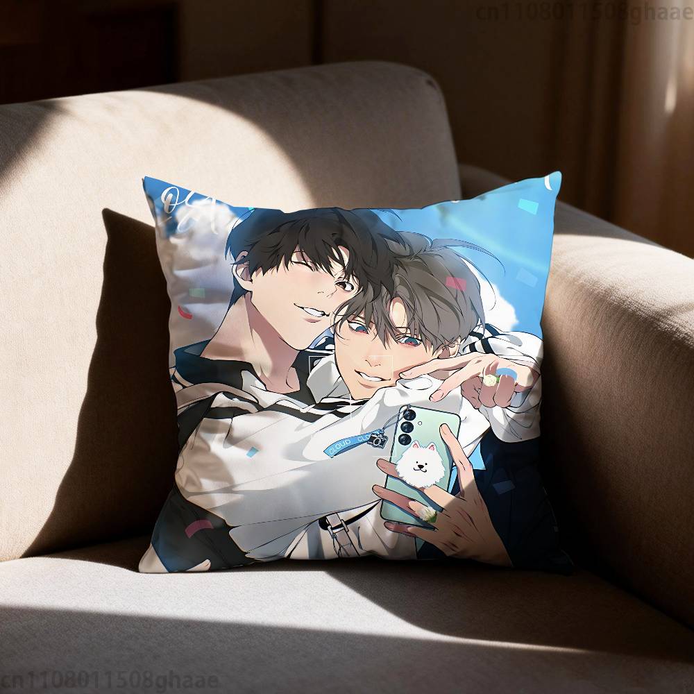 Manga LLost In The CCloud Pillow Case Square DoubleSided Printing Short Plush Sofa Cushion Cover Bedroom Bedside Pillow