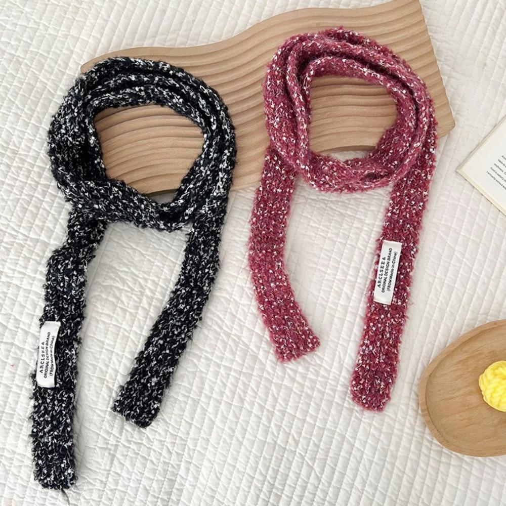 

Y2K Long Narrow Scarves Soft Plush Knitted Scarves Sweet Spicy Girl Scarf Outdoor