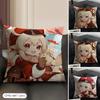 Klee Cute Genshin Impact Cushion Cover Natural Linen Organic Fabric DoubleSided Printing Sofa Home Decor Gift Pillow Case