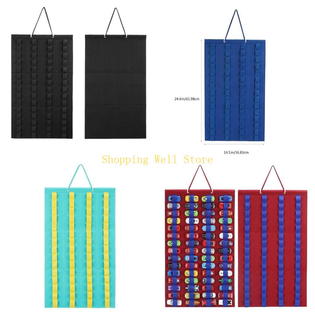 KX4B Car Toy Storage Organisers Case Hanging Display Case Kids Car Toy Container, Hold 60 Toy Car